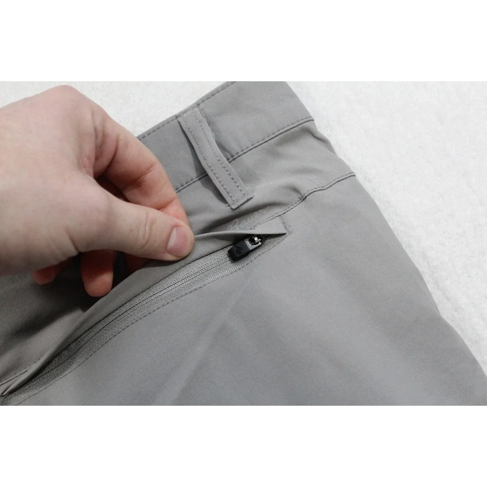 Eddie Bauer Hiking Shorts Gray Cargo Pocket Wicking Nylon Stretch Mens 38 x 10
